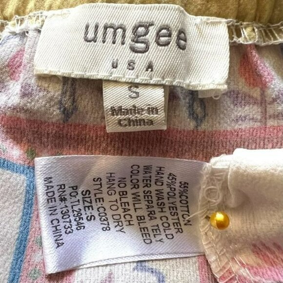 NWOT UMGEE WHITE FLORAL HIPPIE GYPSY BOHO FESTIVAL PEASANT TOP SIZE SMALL - Picture 7 of 7